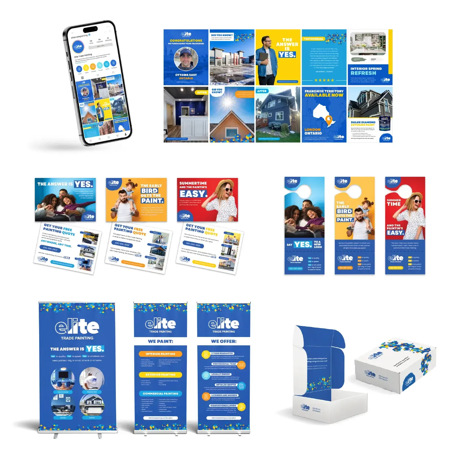 Case study card showing a refreshed painting franchise brand identity