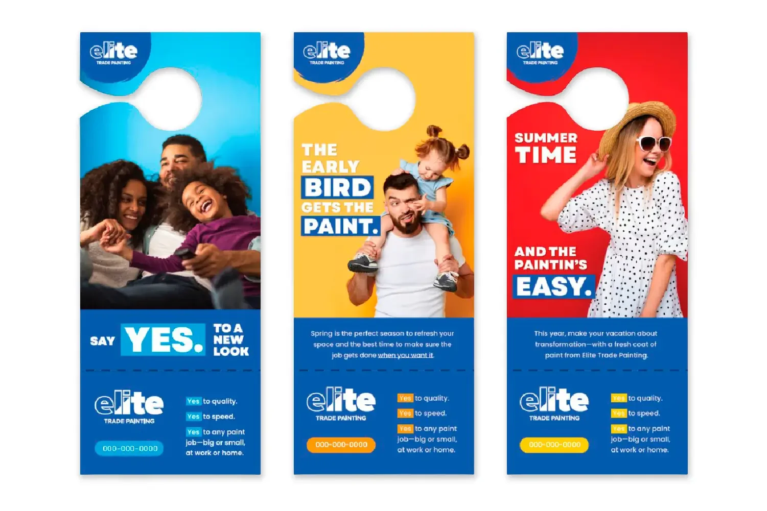 Painting franchise door hanger marketing collateral