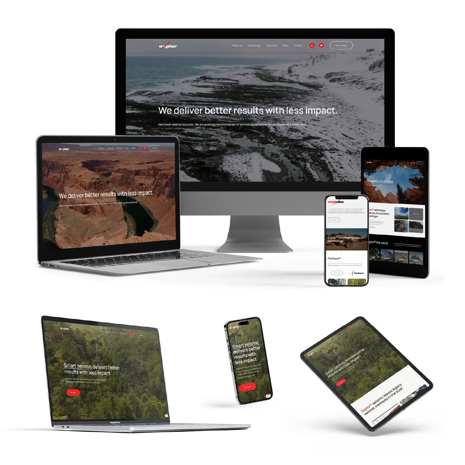 Case study card showing a repositioned B2B seismic services brand