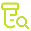 Green stylized icon of a lowercase 'eq' with geometric and digital design elements.