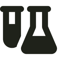 Icon of a test tube and an Erlenmeyer flask