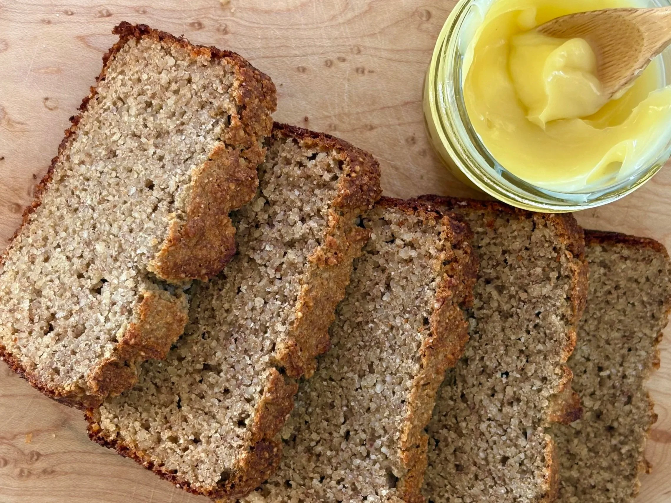 homemade buckwheat bread and ghee