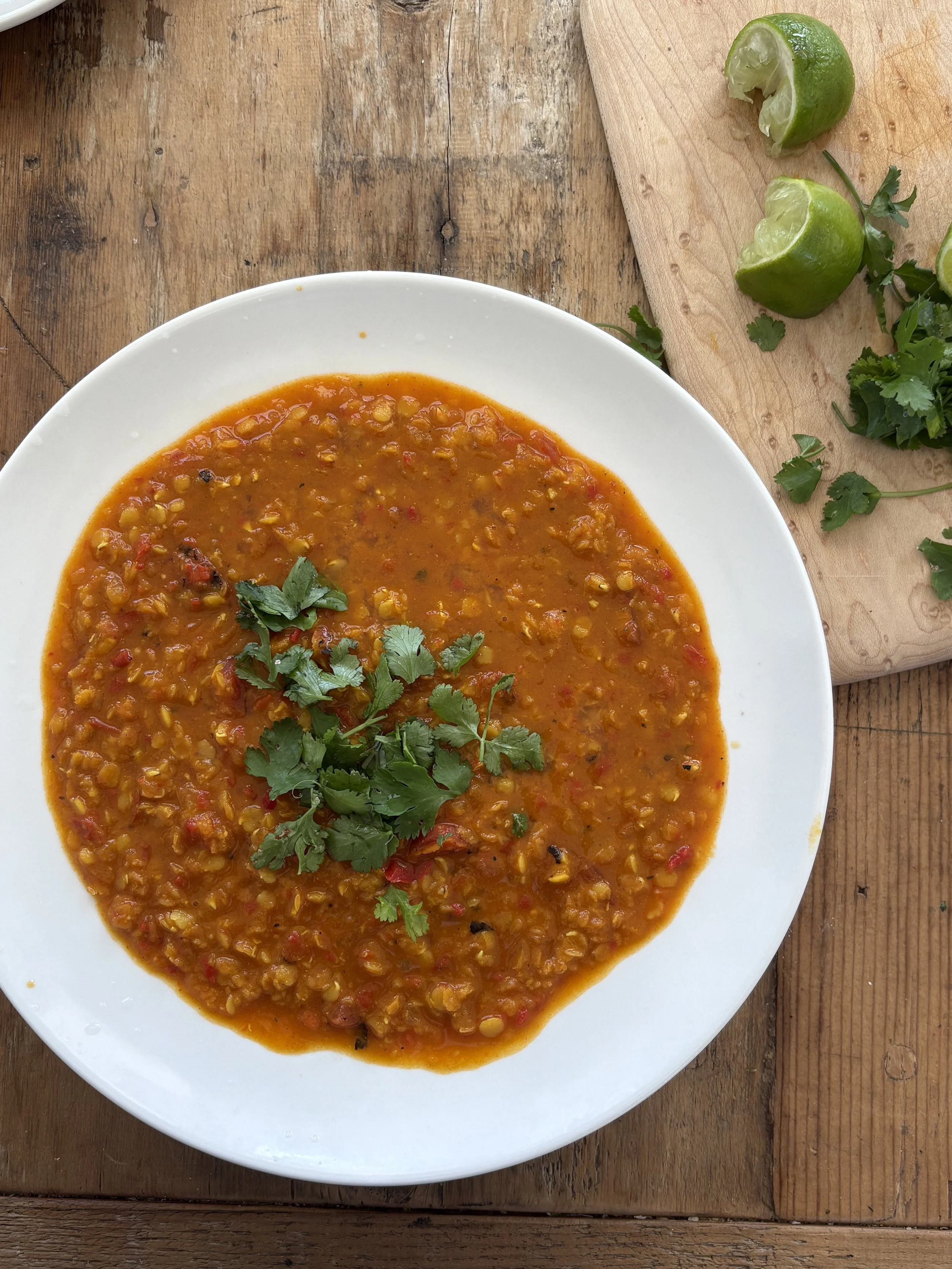 lentil curry soup with cilantro & lime