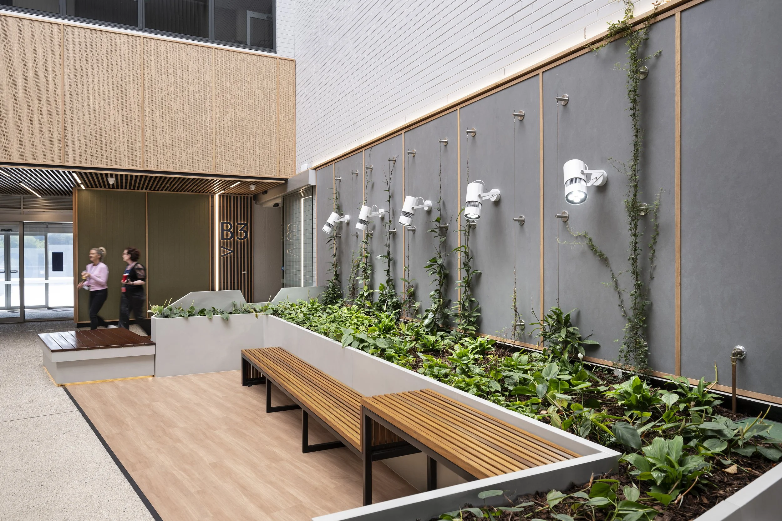 GRC planters with drop down internal walls