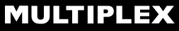 "MULTIPLEX" text in white on a black background