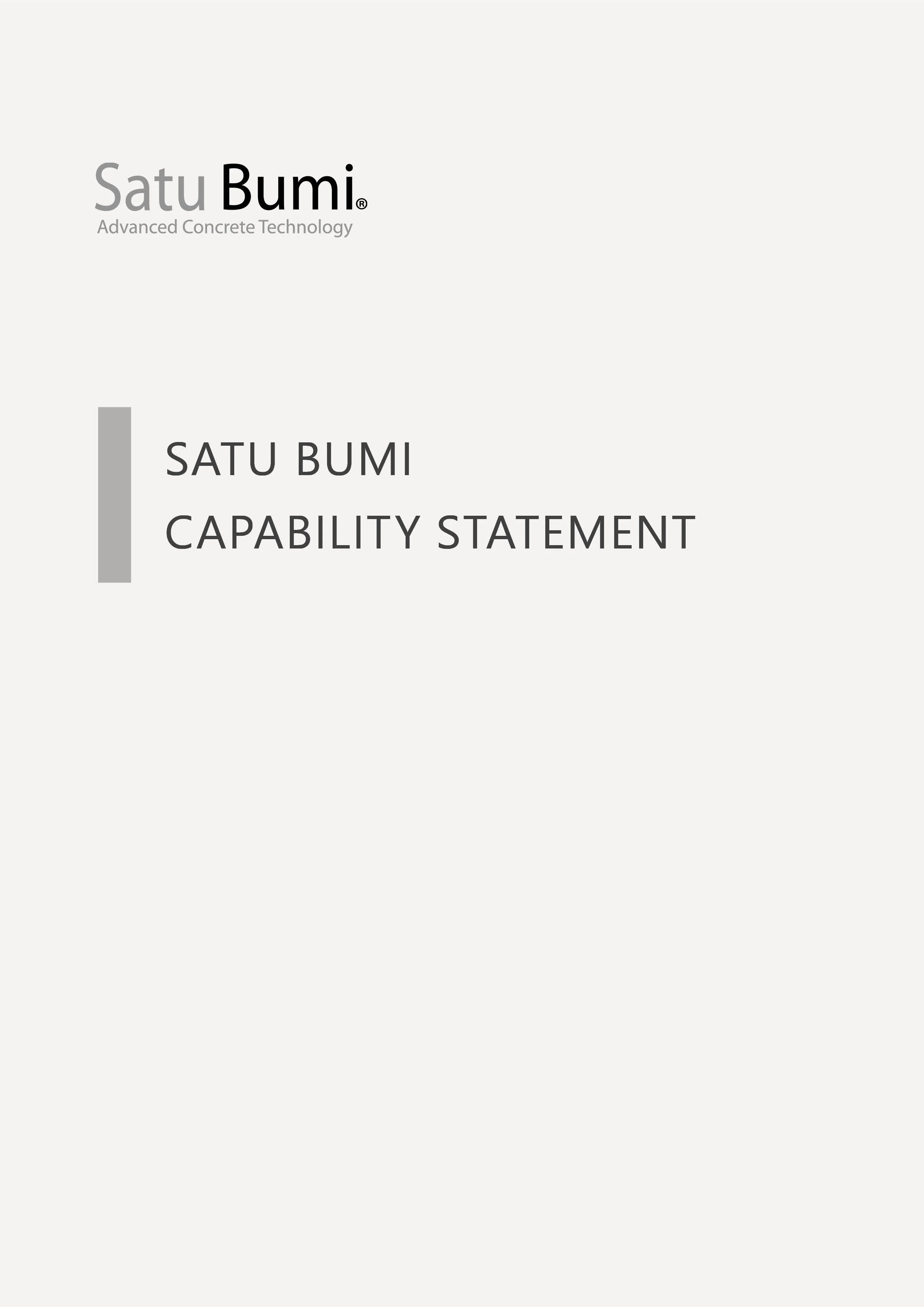 Download Satu Bumi capability statement (PDF)