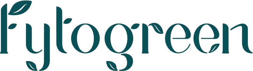 "Fytogreen" logo with stylized leaves on letters.