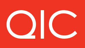 QIC logo on red background