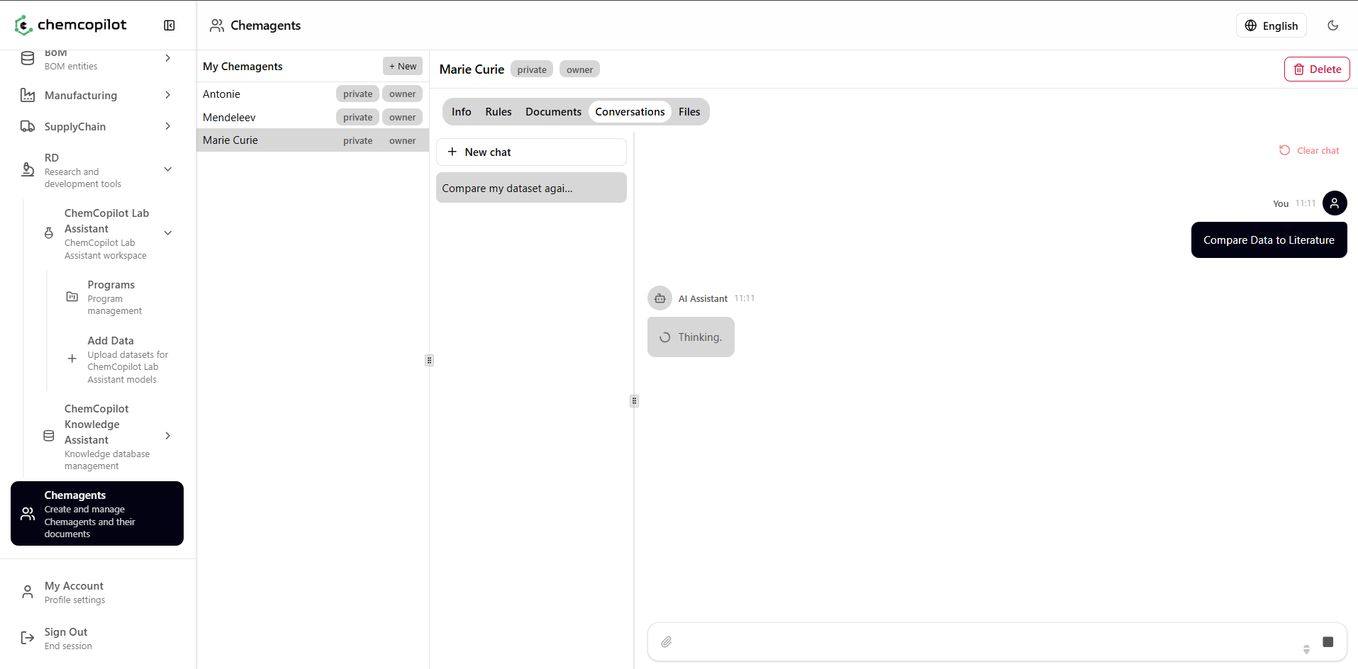 Chem Agents Configuration Workspace