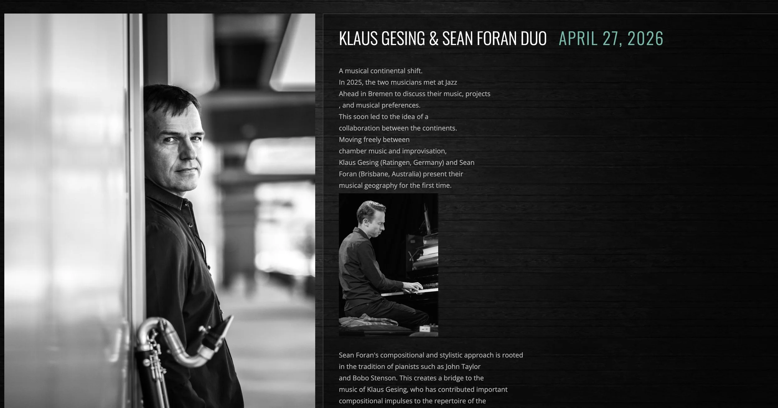 Cologne gig with Klaus Gesing