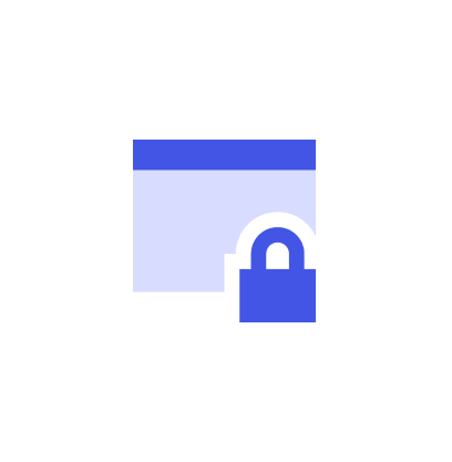 Lock icon over a web browser window, indicating security or restricted access.