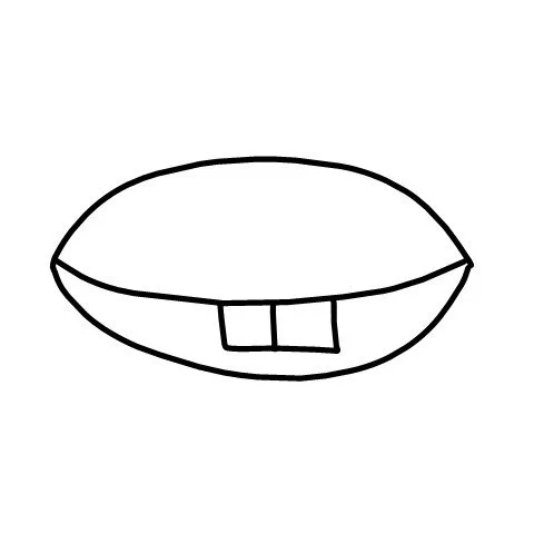 Clam with buckteeth OR football with a picture window