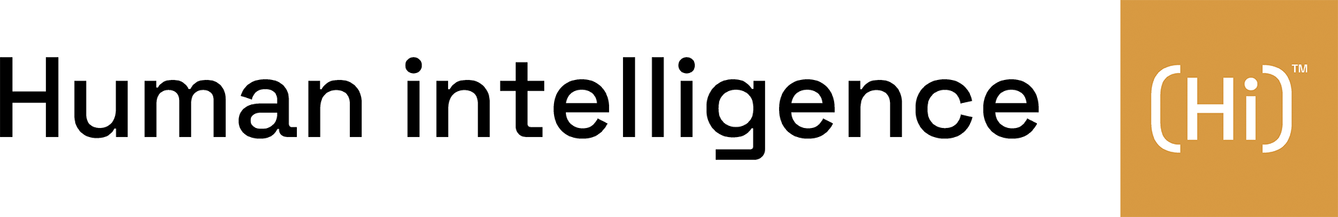 The words Human intelligence with the associated Hi logo