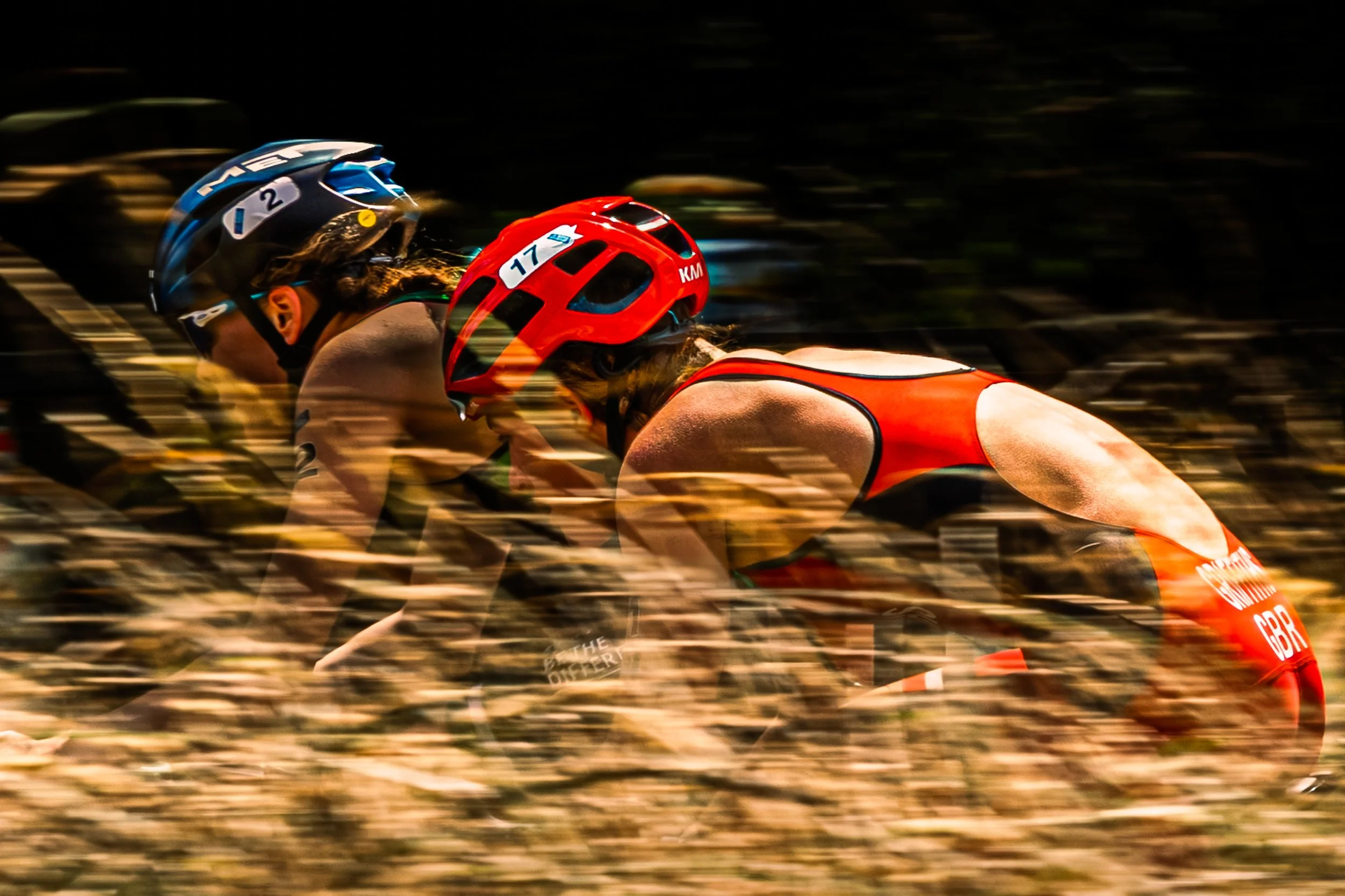 Betsy Griffiths and Millie Breese on the cycling leg of the British Triathlon Super series - 2025