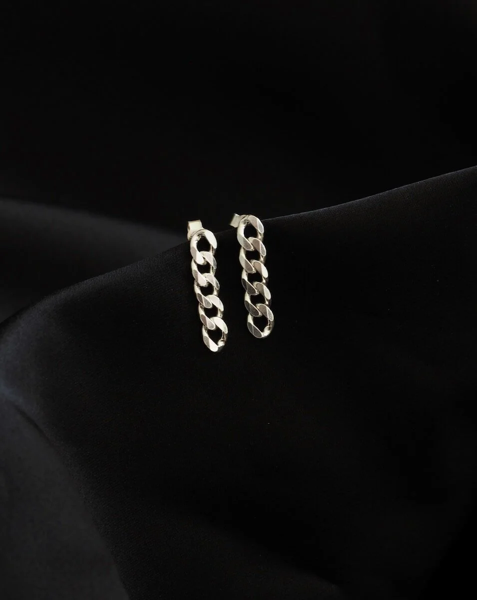 Sterling Silver Alternative Chain Drop Earrings