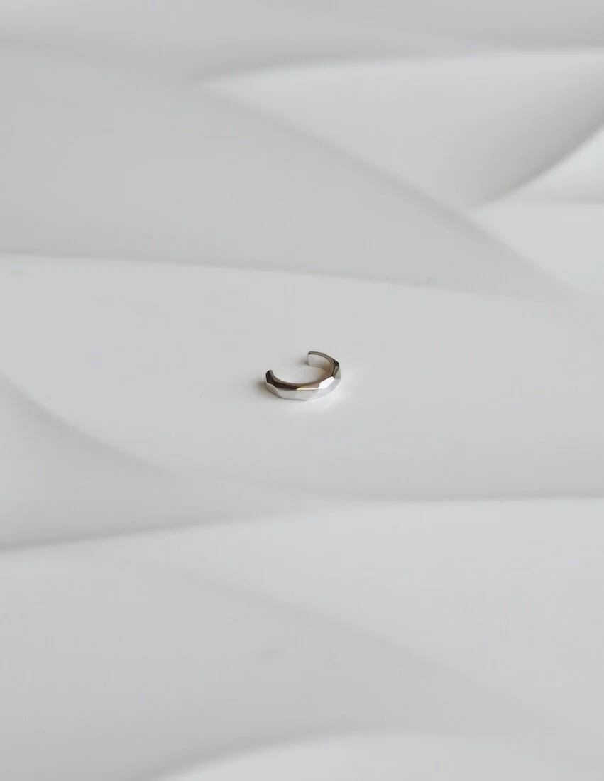 Polished Sterling Silver Geometric Cuff Earring