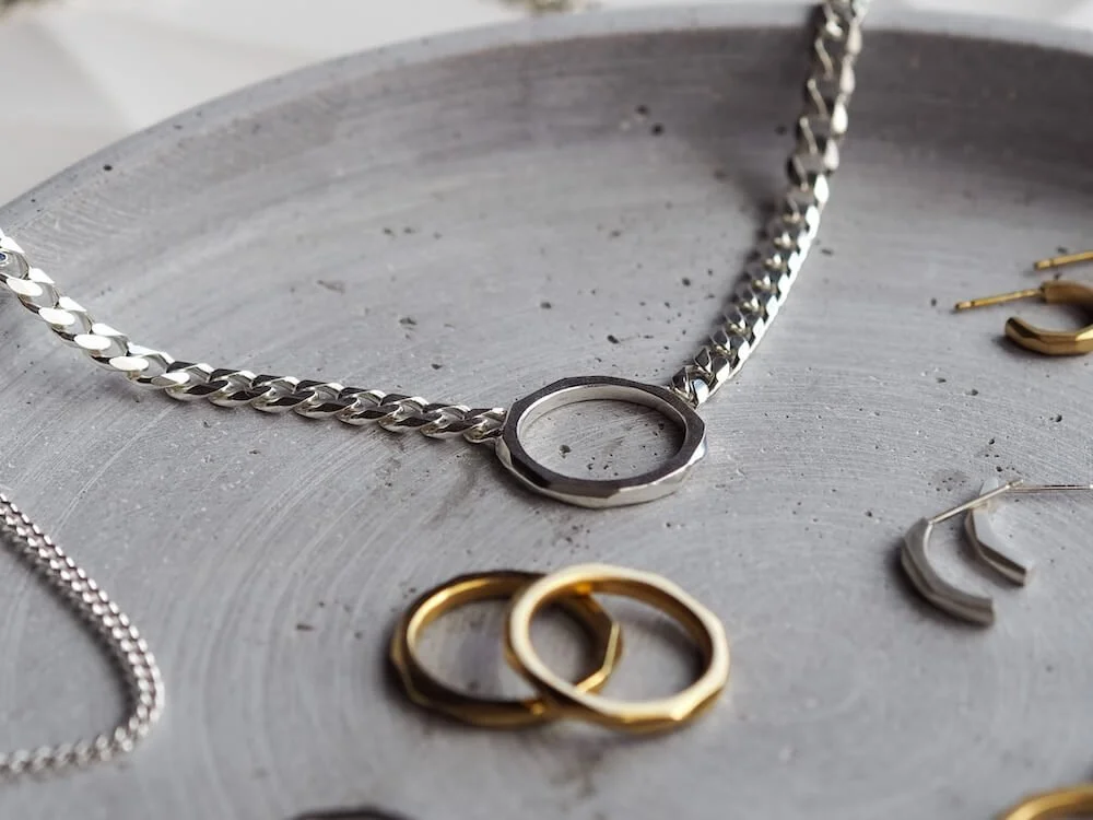 Sterling Silver Gold Vermeil Alternative curb chain jewellery