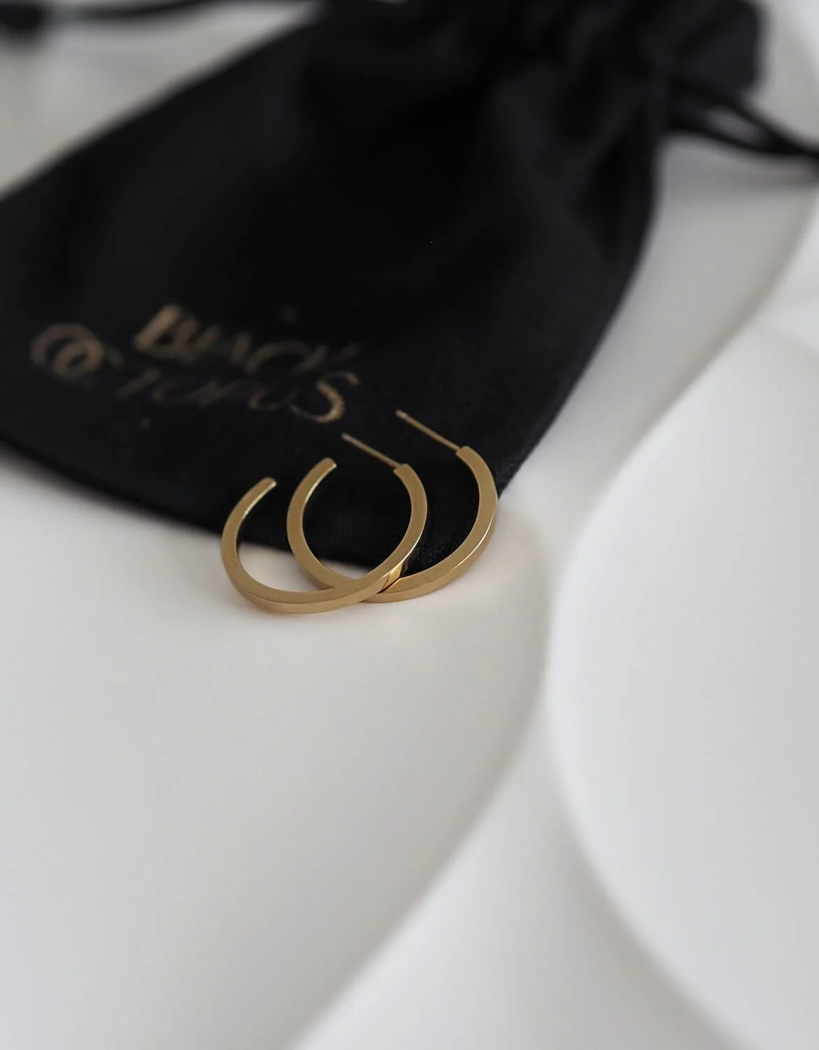 Modern Gold square hoop open earrings
