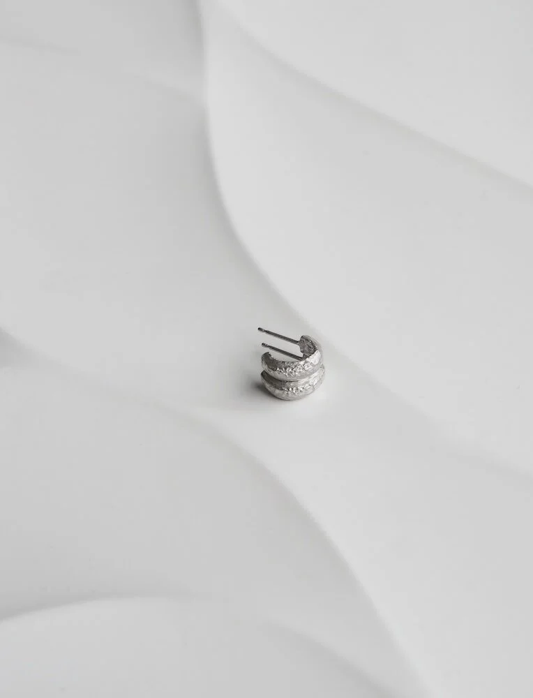 Organic Handmade Sterling Silver Hoop Earrings