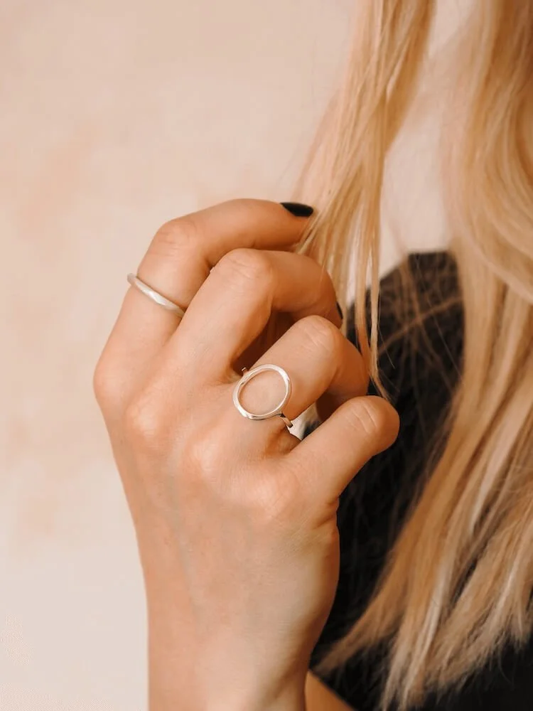 Matte Sterling Silver geometric ring