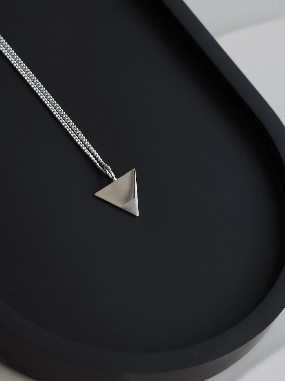 Sterling Silver Geometric Triangle Pendant Necklace