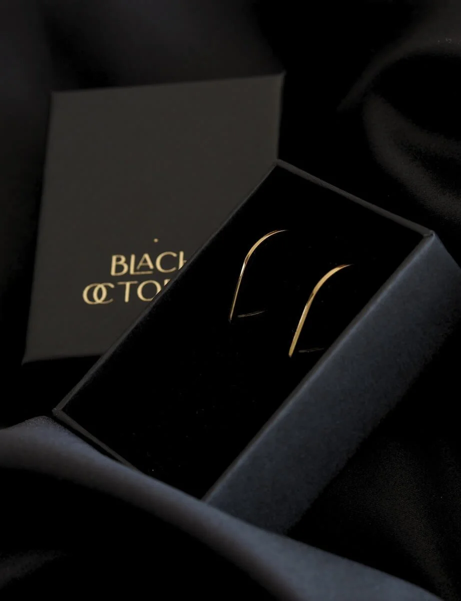Gold Vermeil Minimalist Teardrop Hoop Earrings Boxed
