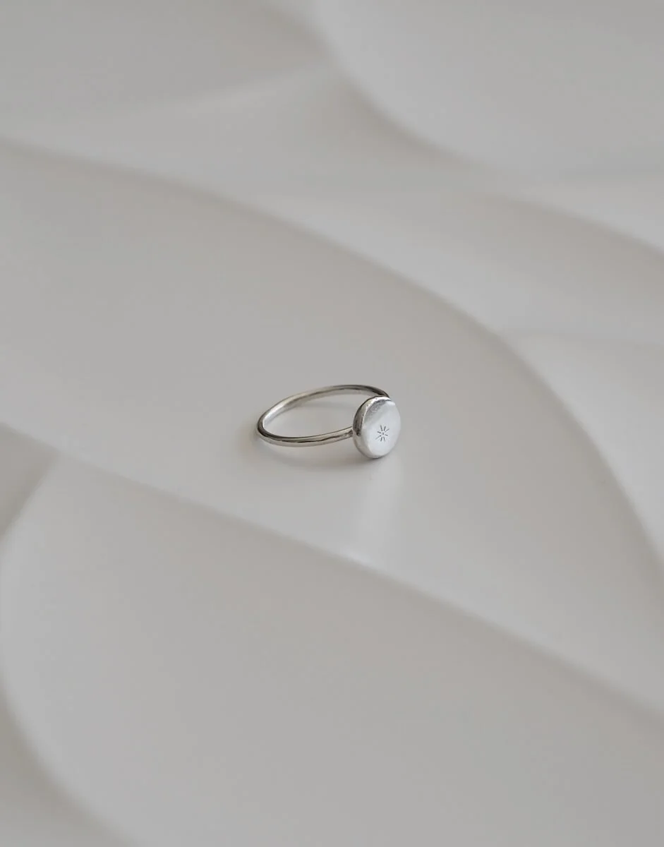 Sterling Silver pebble ring zero waste jewellery