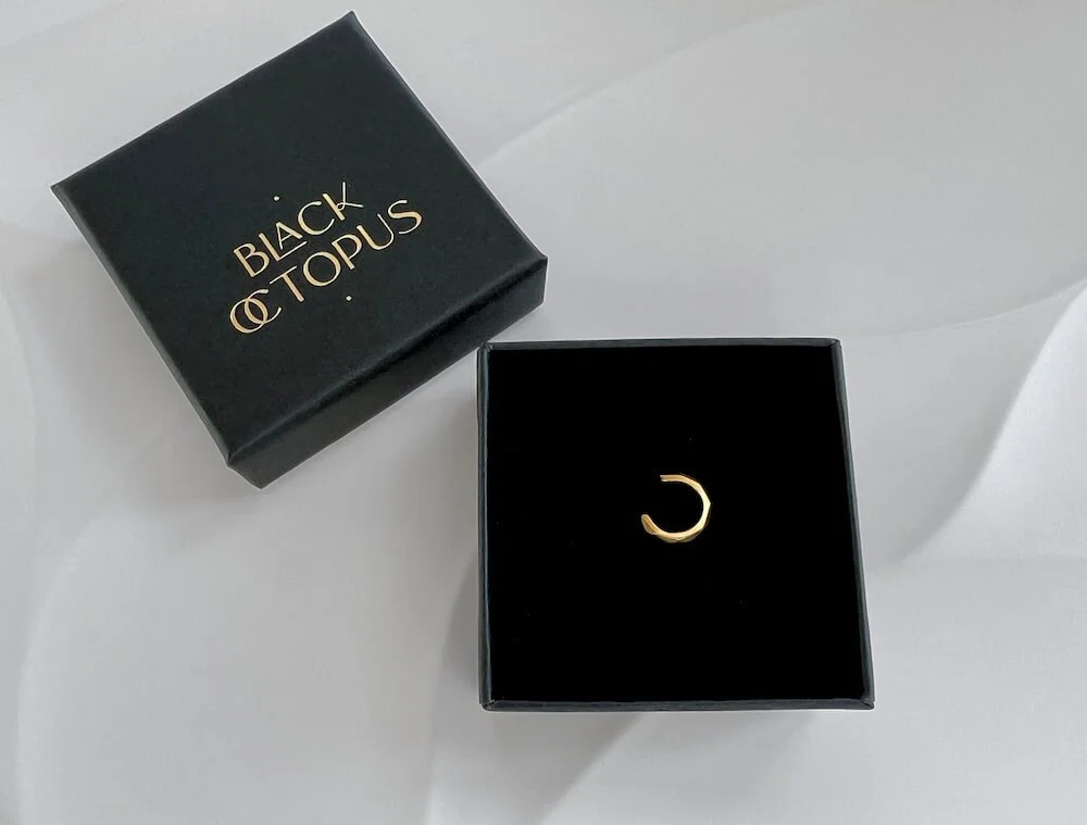Gold Vermeil Geometric conch cuff earring in luxury jewellery box