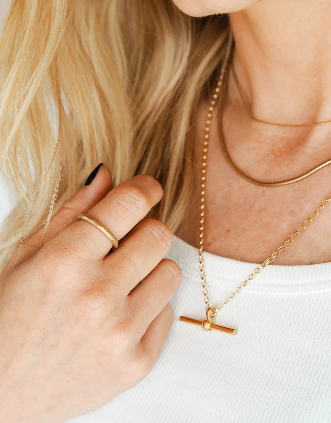 Matte Gold Vermeil geometric ring