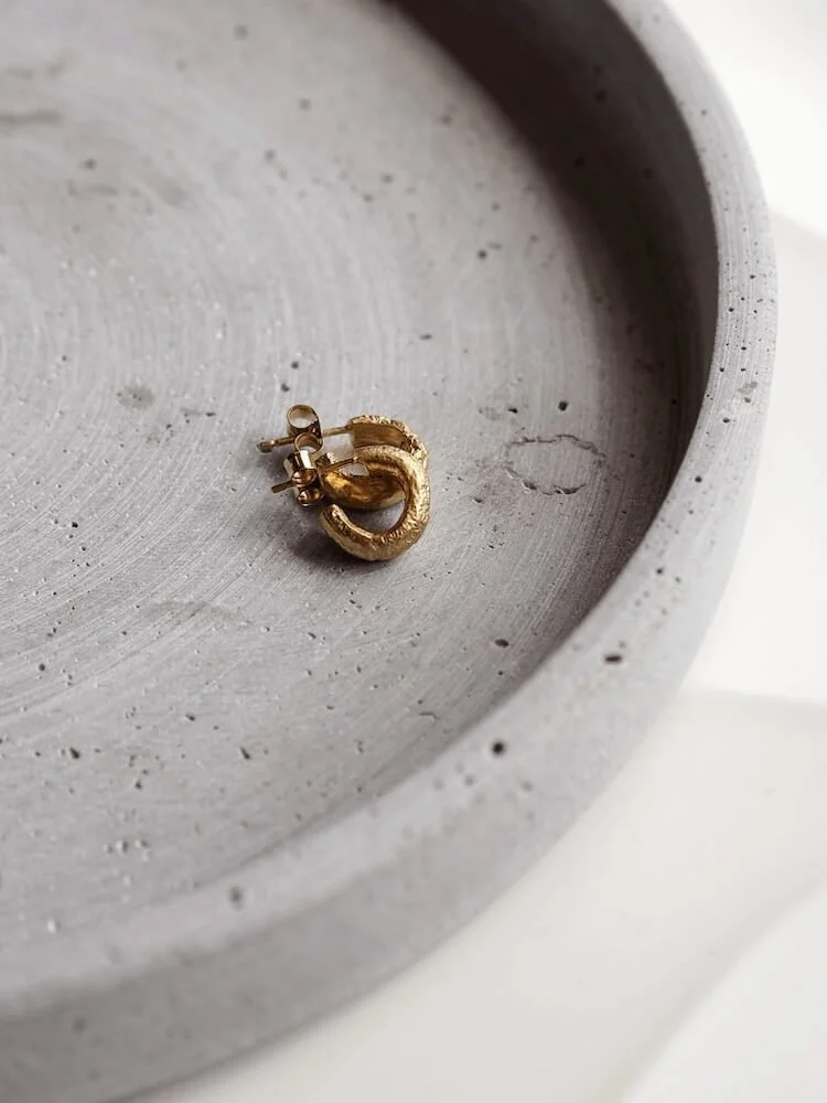 Gold Vermeil Organic Hoop Earrings
