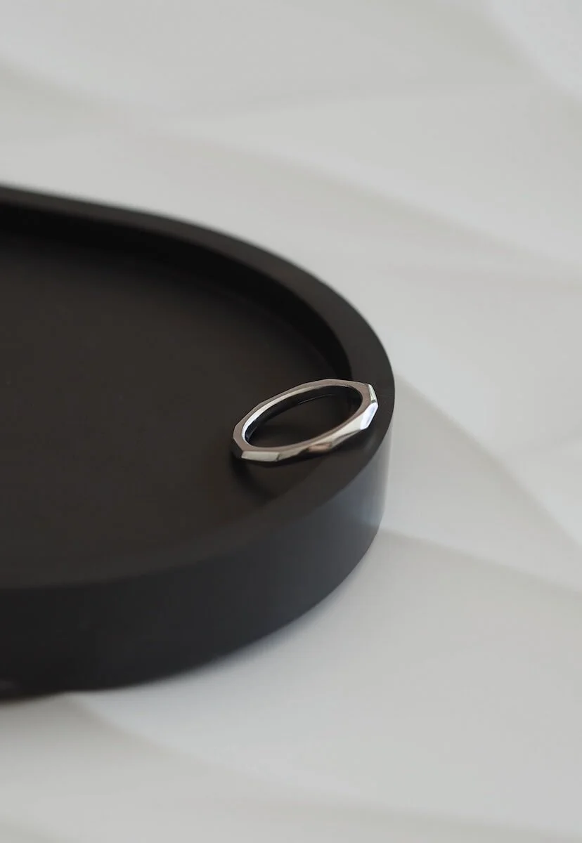 Polished Sterling Silver geometric ring