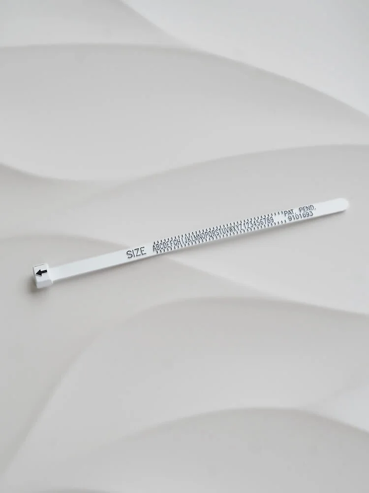 UK ring sizer laid flat