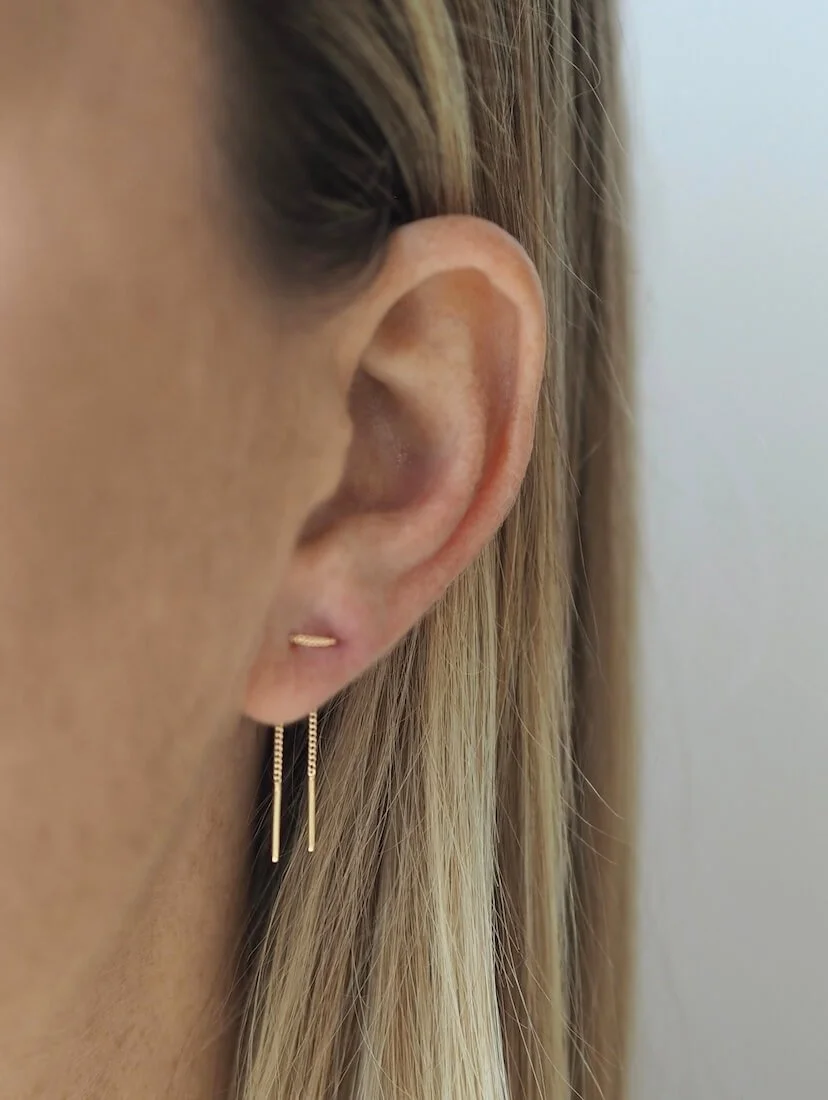 Gold Chain Threader Earrings