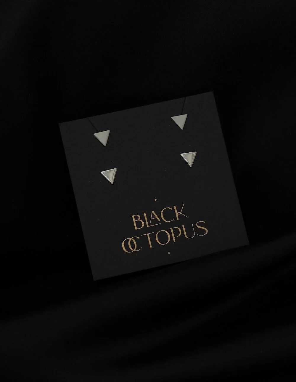 Matte polished Sterling Silver triangle stud earrings