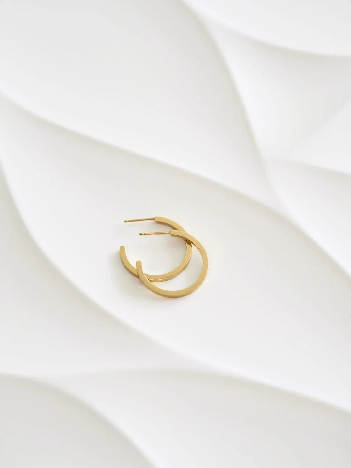 Modern Gold square hoop open earrings