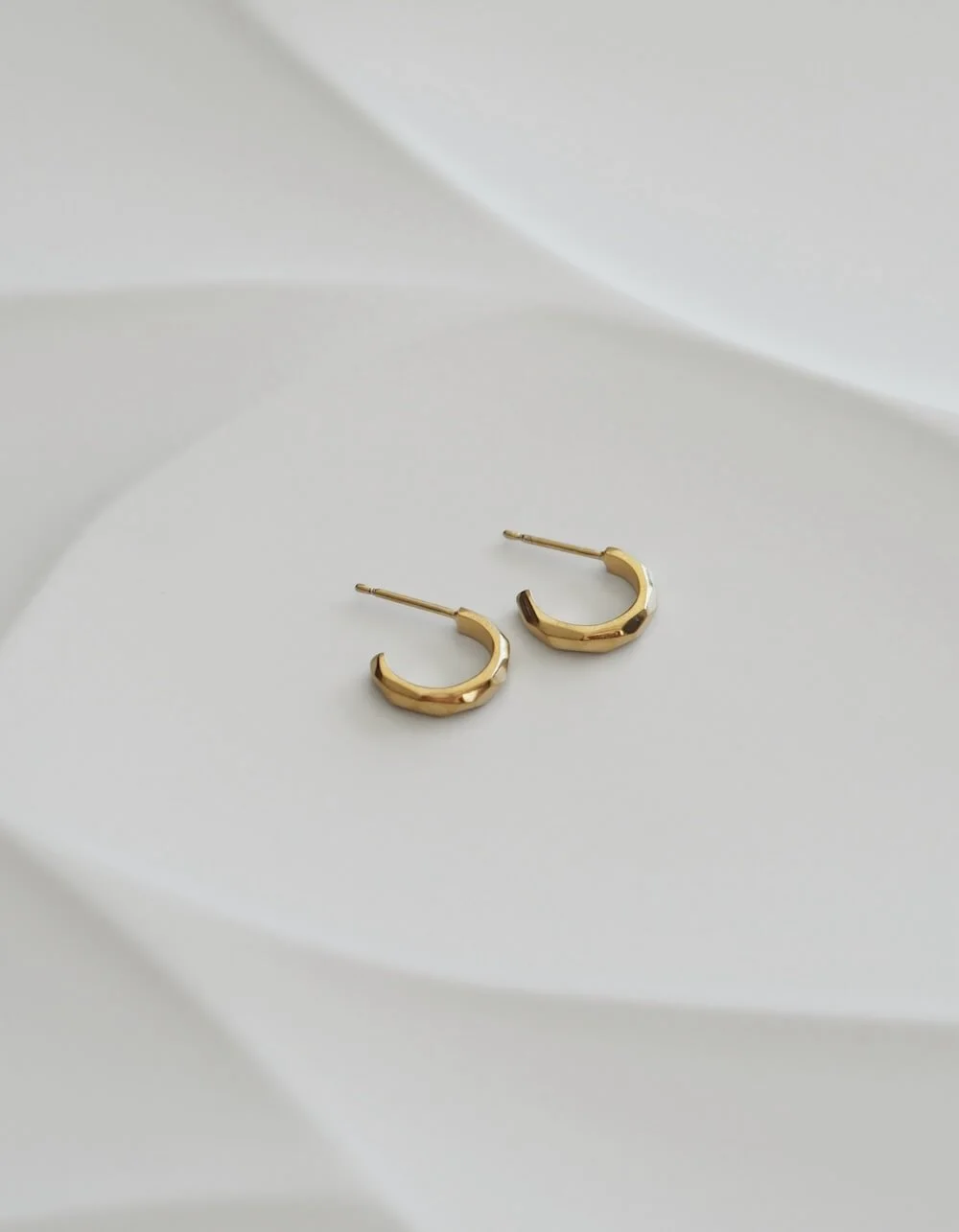 Gold Vermeil Mini Geometric Hoop Earrings