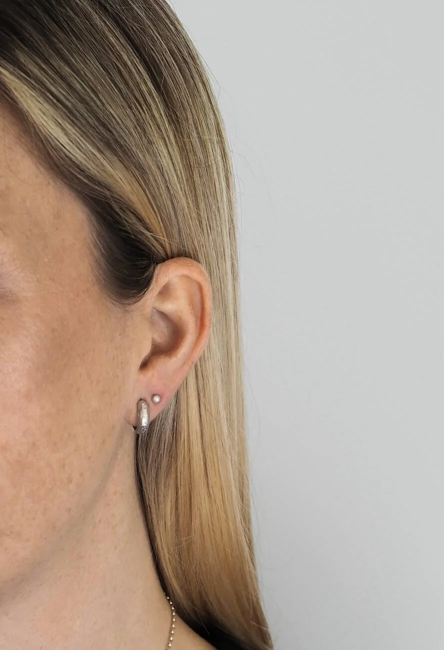 Sterling Silver Molten Organic Hoop Earrings