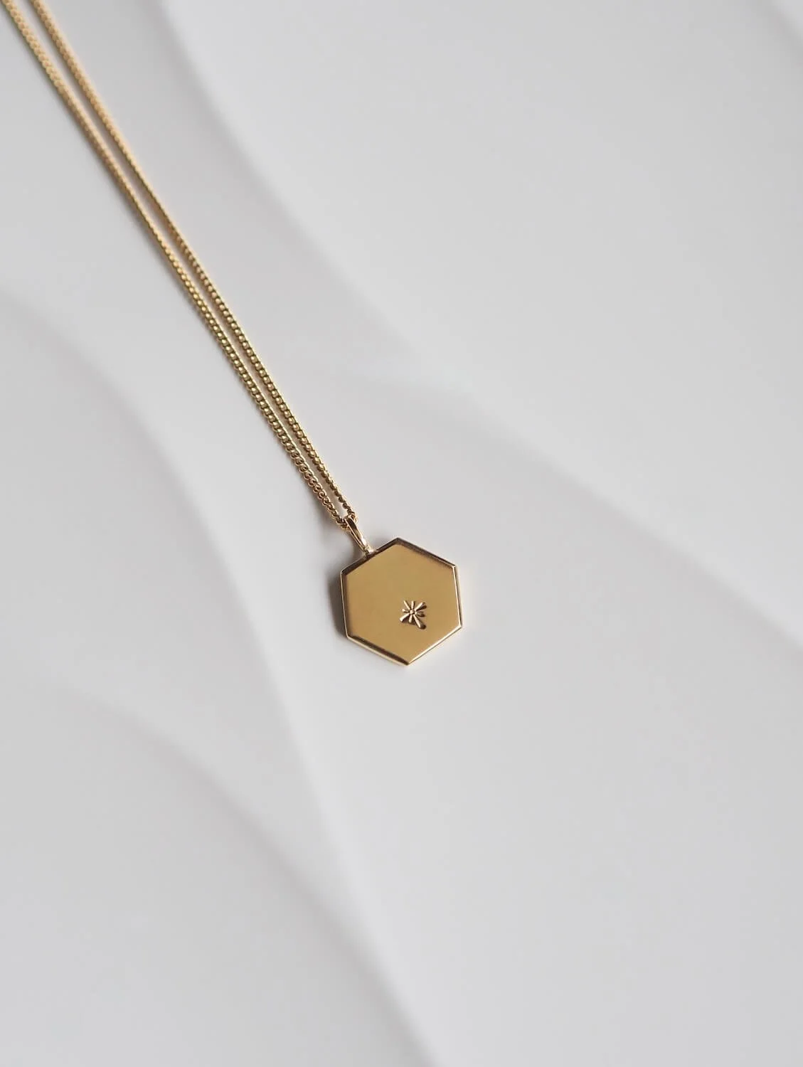 Gold Hexagon Star Pendant Necklace