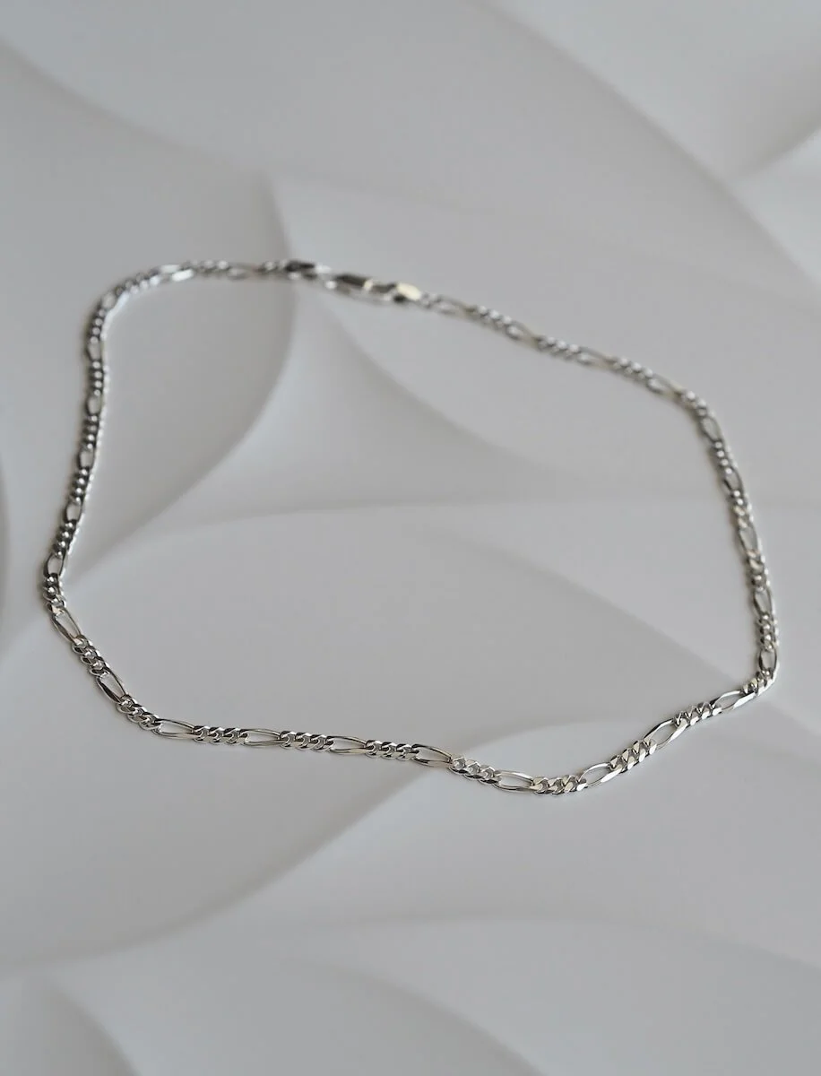 Sterling Silver Statement Figaro Chain Necklace