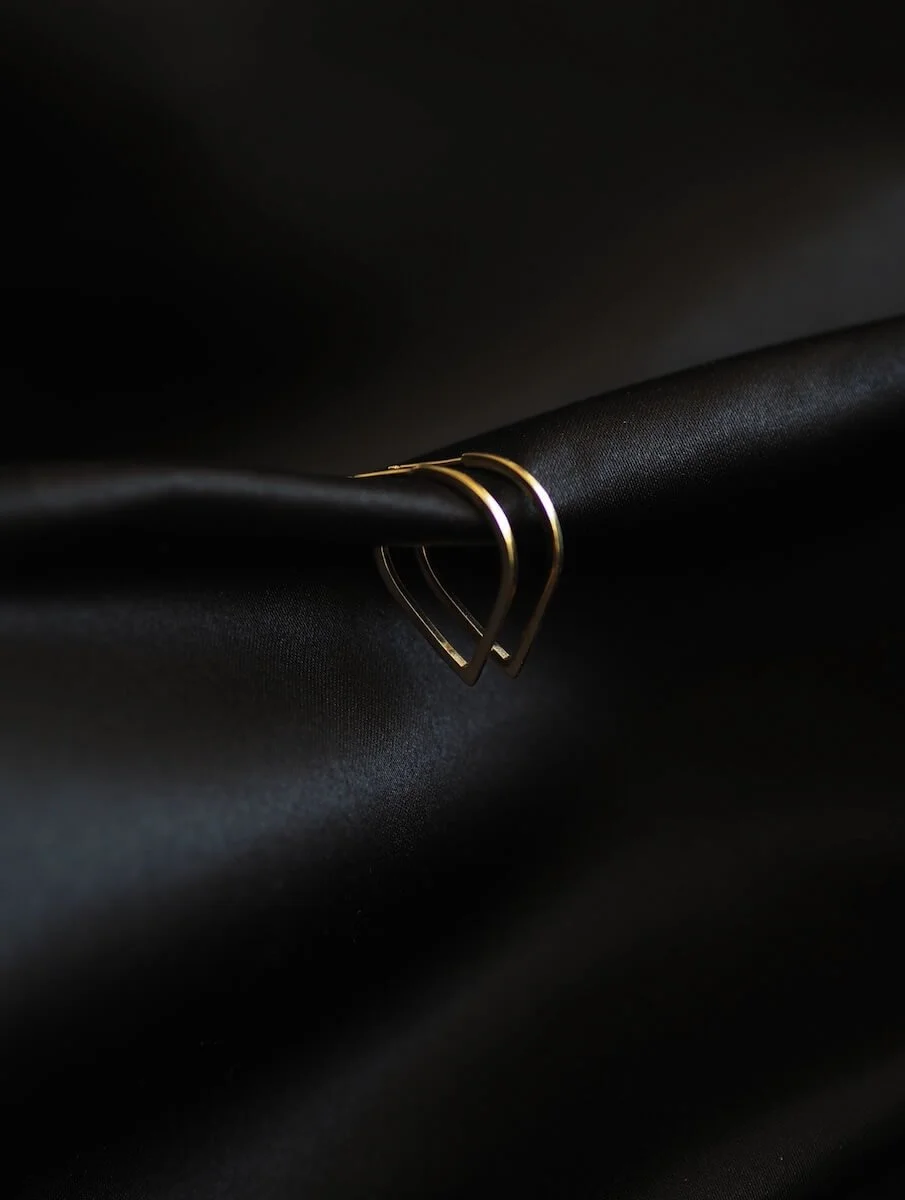 Gold Vermeil Minimalist Teardrop Hoop Earrings