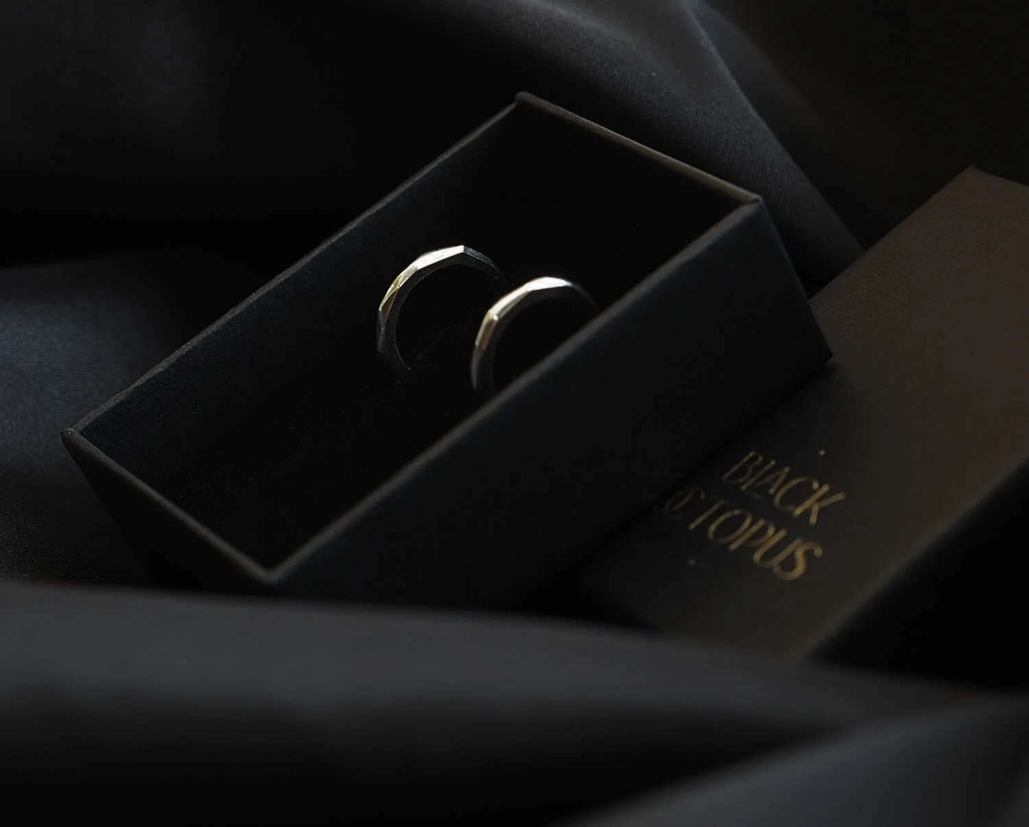 Sterling Silver Geometric Hoop Earrings in luxury box