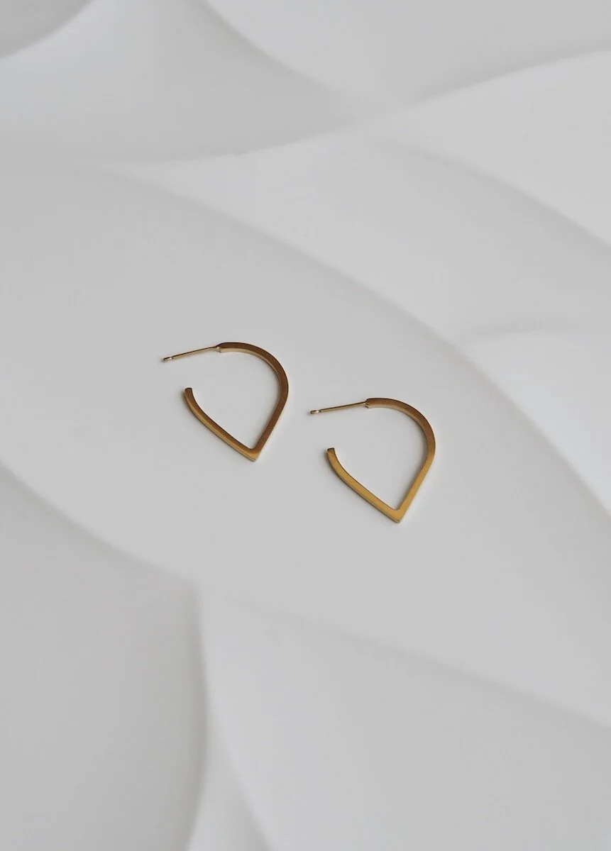 Gold Vermeil Minimalist Teardrop Hoop Earrings