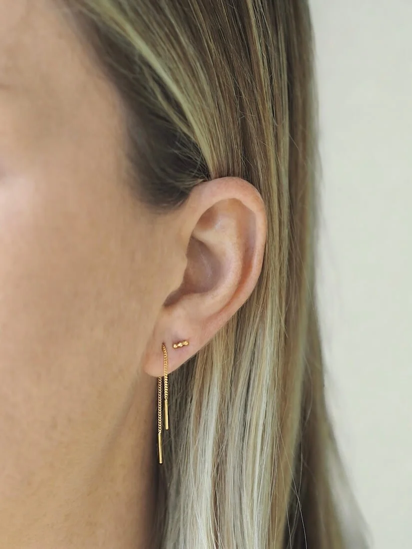 Gold Chain Threader Earrings