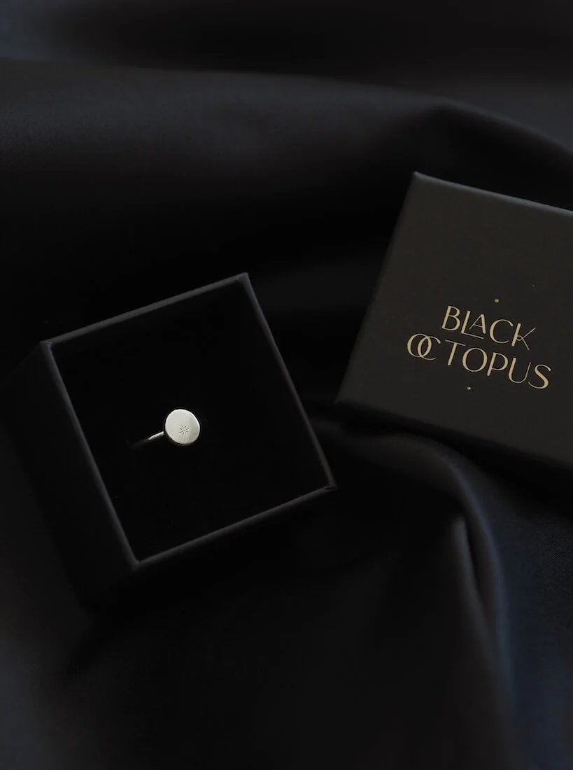 Sterling Silver pebble ring luxury jewellery packaging