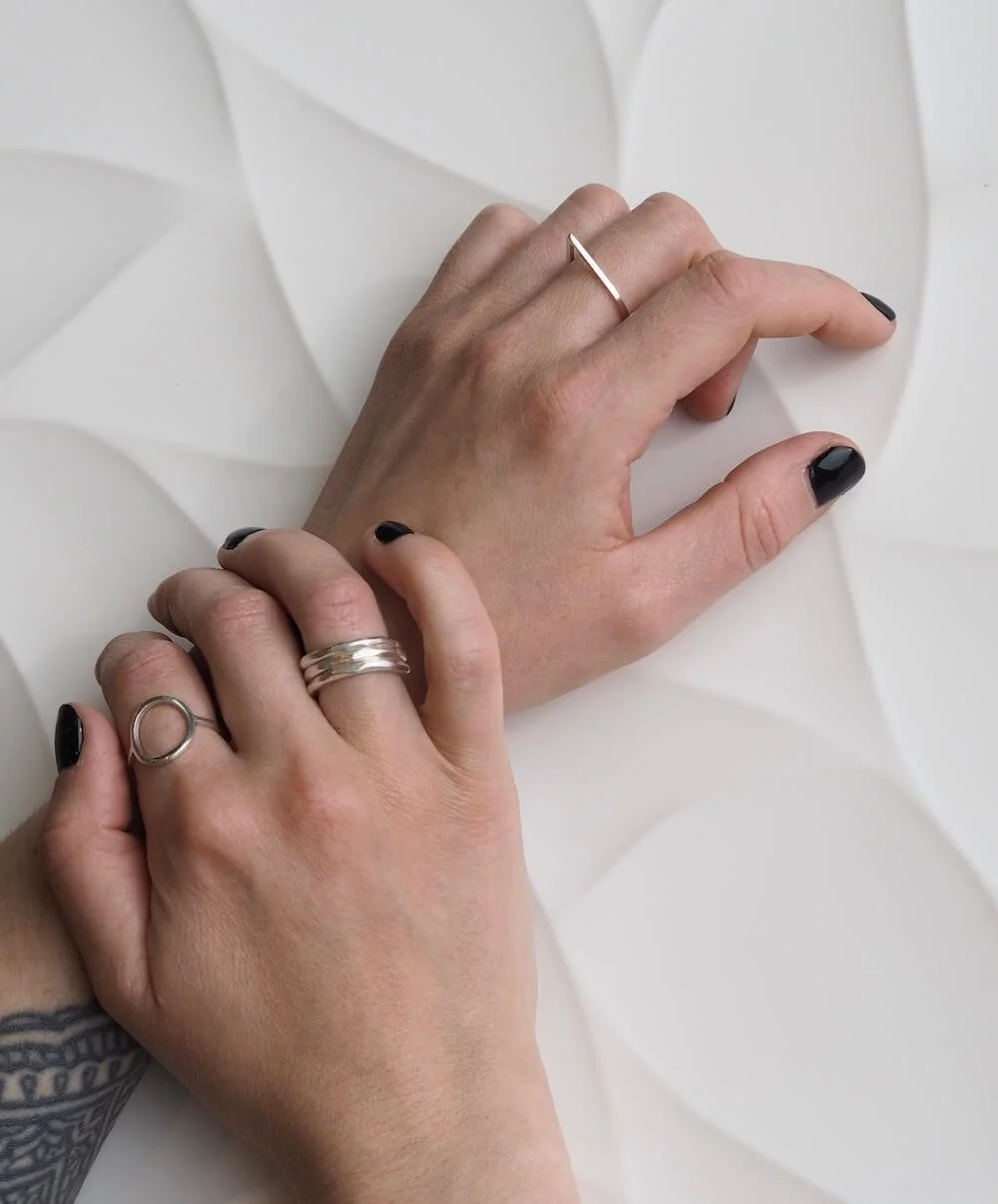 Sterling Silver Teardrop Ring Modelled