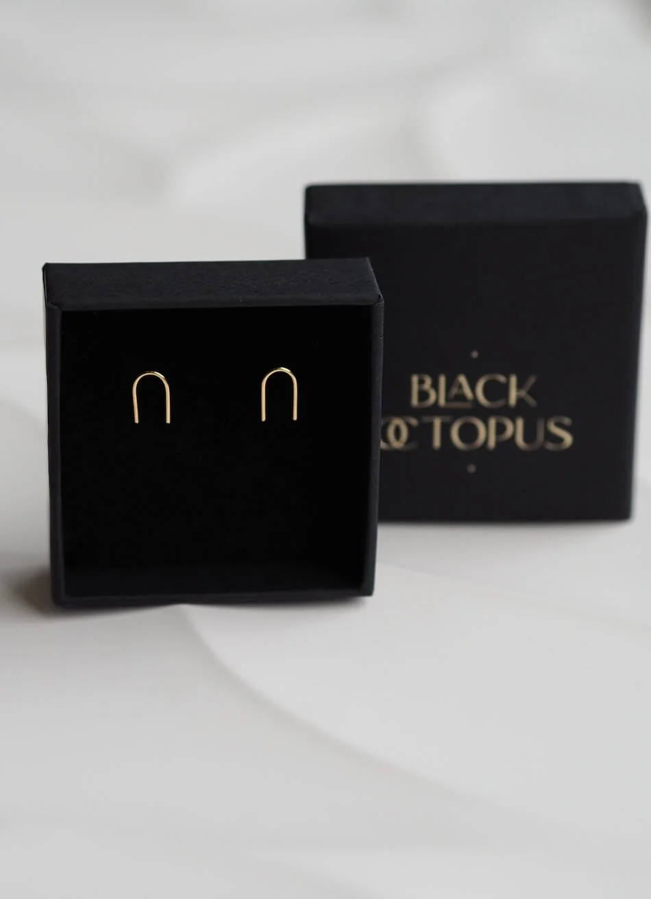 Gold Arch Stud Earrings