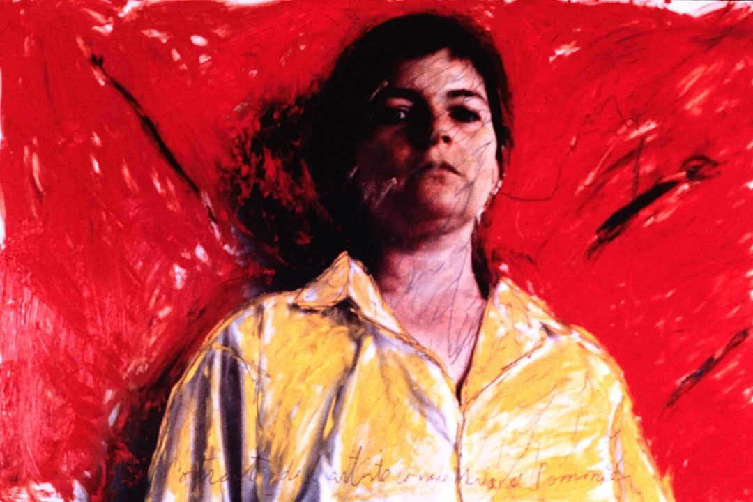 Portrait de l'artiste comme Mariange Pommier, 1979, oil stick on cibachrome, 70X100 cm.
