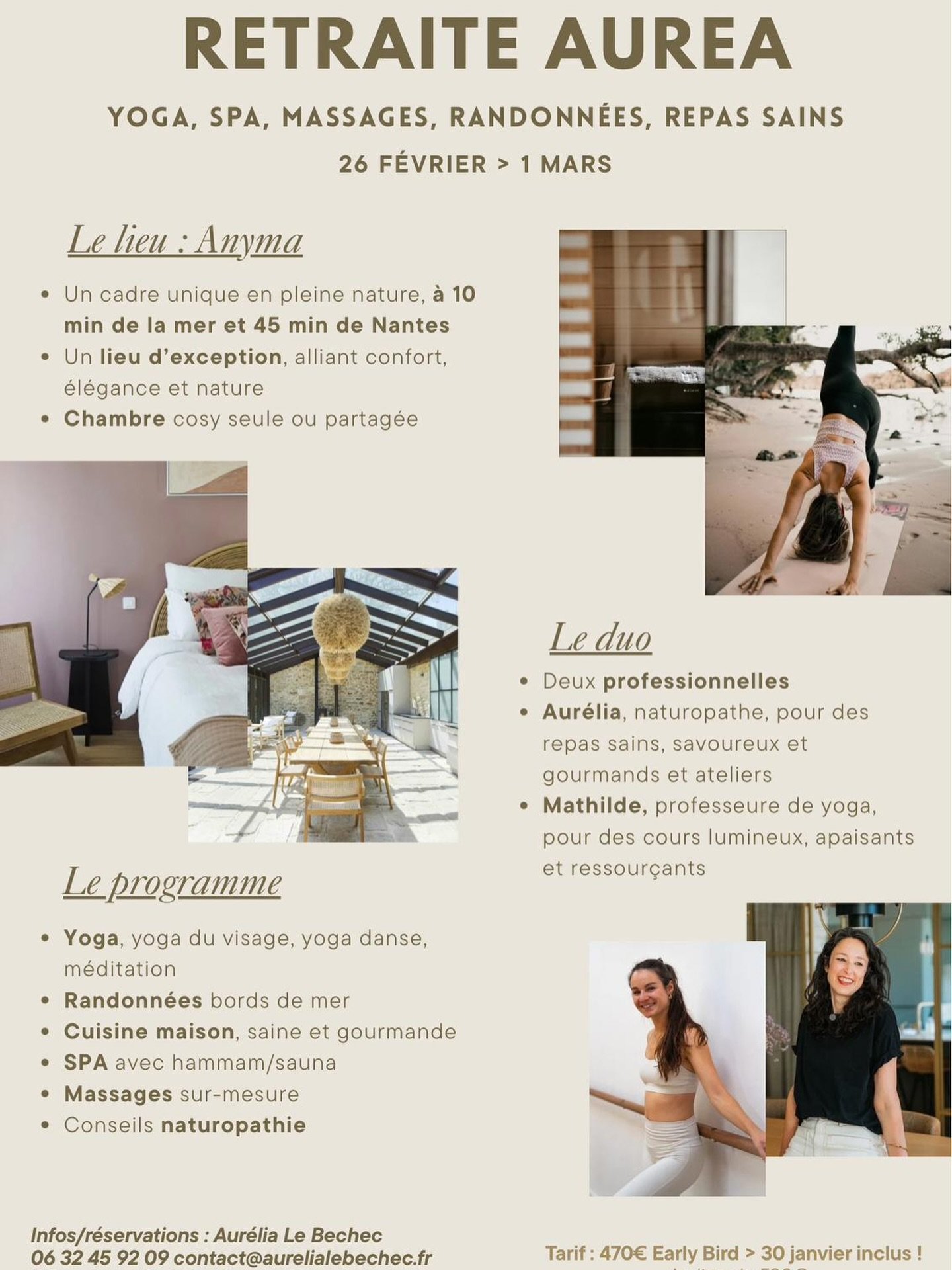 Je suis si heureuse d&rsquo;&ecirc;tre pr&eacute;sente &agrave; la retraite Aur&eacute;a organis&eacute; par @aurelia.lb_naturopathe pour vous partager des cours de Yoga solaires 🔅

Au programme pour booster notre bien-&ecirc;tre :
☀️&nbsp;Un Mornin