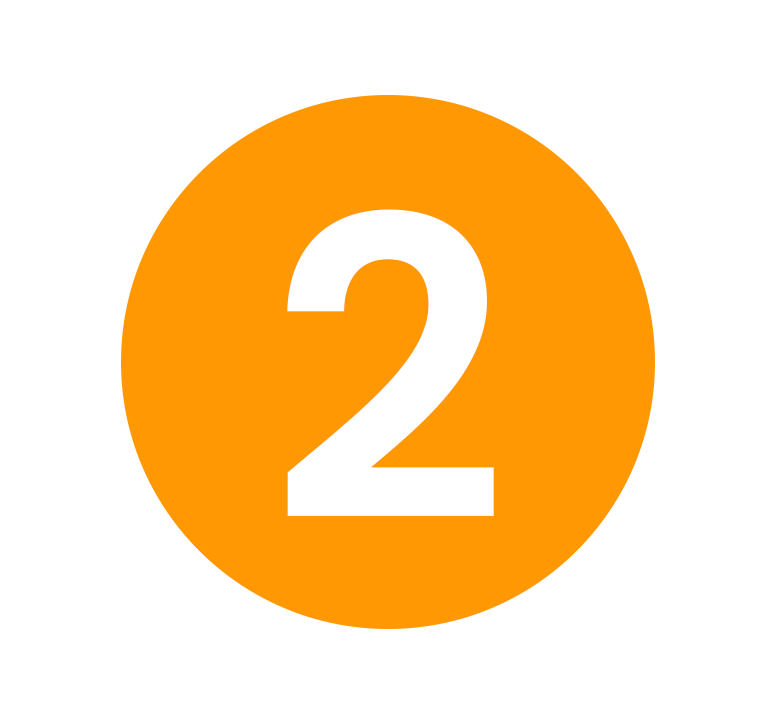 Orange circular button with the number 2.