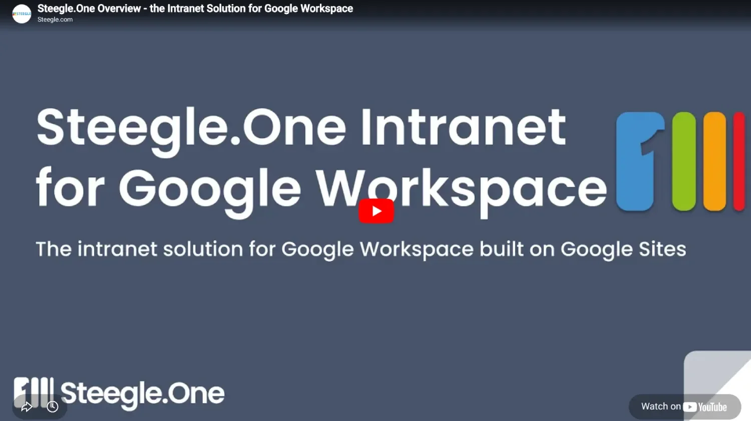 Video: Steegle.One Overview - the Intranet Solution for Google Workspace